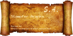 Stampfer Aranka névjegykártya